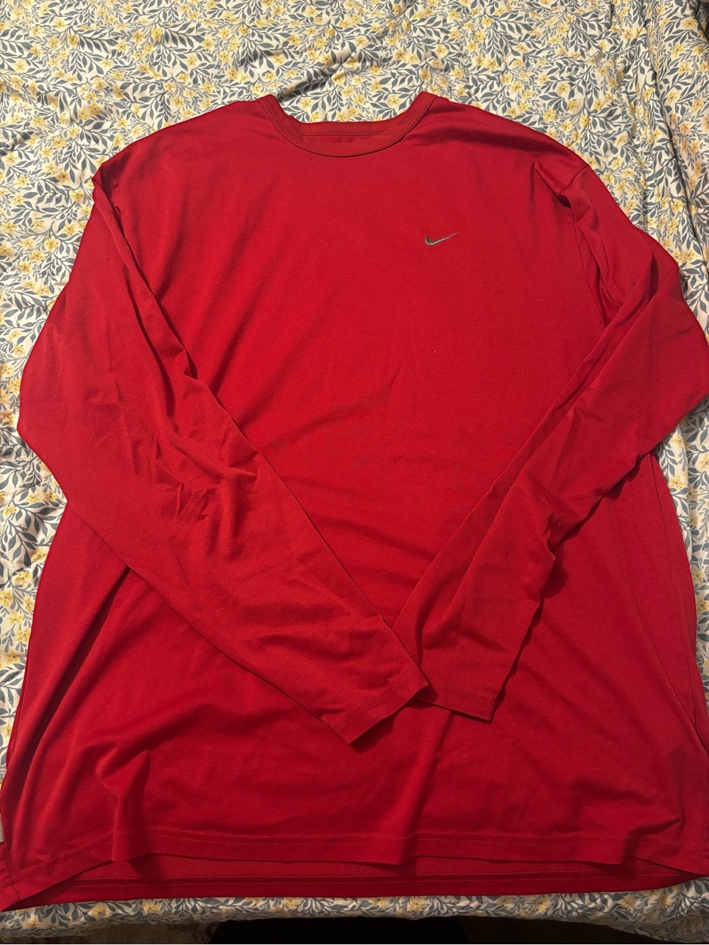 Nike Red Long Sleeve Athletic Crew Tee